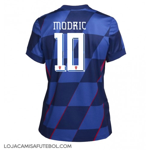 Camisa de Futebol Croácia Luka Modric #10 Equipamento Secundário Mulheres Europeu 2024 Manga Curta